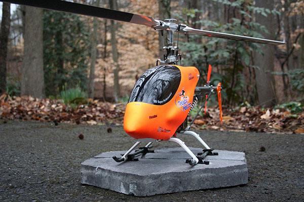 RC Helicopter mounted on masonry
