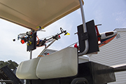 RC Helicopter mounted on Golf Cart using Skid Clamps