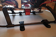 Skid Clamps secure Quad copter to RC transmitter case.