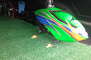MD 700 Radio Controlled Helicopter miunted for transport using Random Heli Skid Clamps