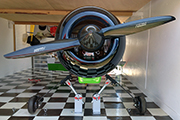 Gear Jacks Strut Supports secure large RC Yak airplane in trailer.