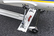 Handles attached to Gladiator Gear Track make it easy to load and unload the RC Airplane while it's secured